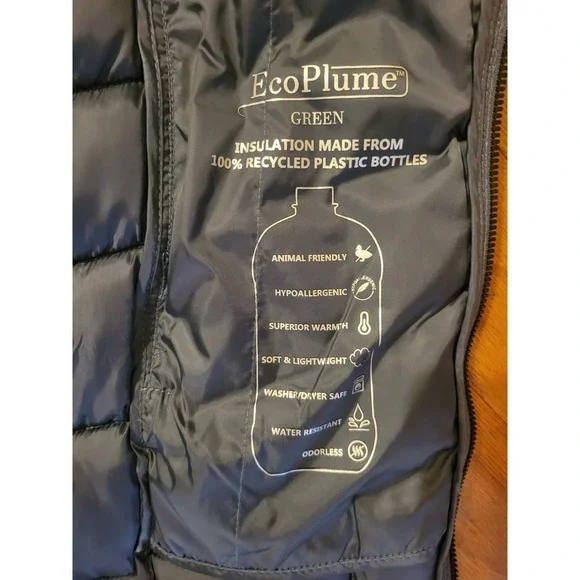 Women's Bernardo EcoPlume Hooded Packable Quilted Jacket-Blue Sz XS - Picture 8 of 12